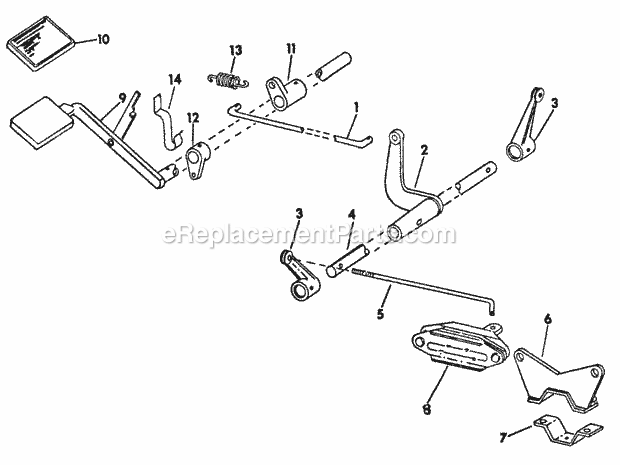Brake & Connections Diagram and Parts List for 169 2050048U Cub Cadet Lawn Tractor